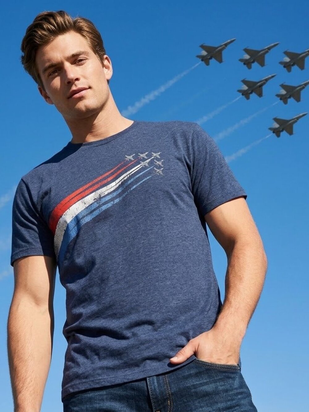 NWT Military Air Force Aircraft T-Shirt - Size M 38-40